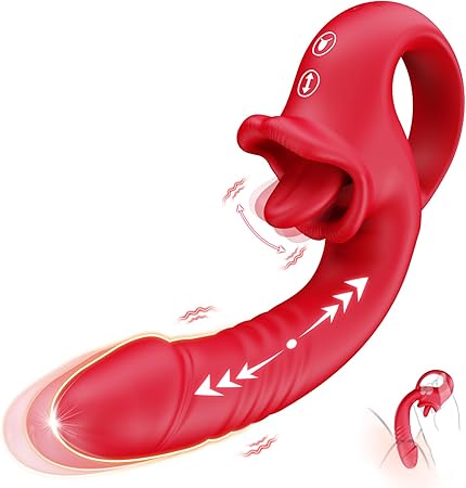 💥Ultimate 2-in-1 Thrusting & Licking Vibrator – Unleash Intense Pleasure & Satisfaction 🍑🌹