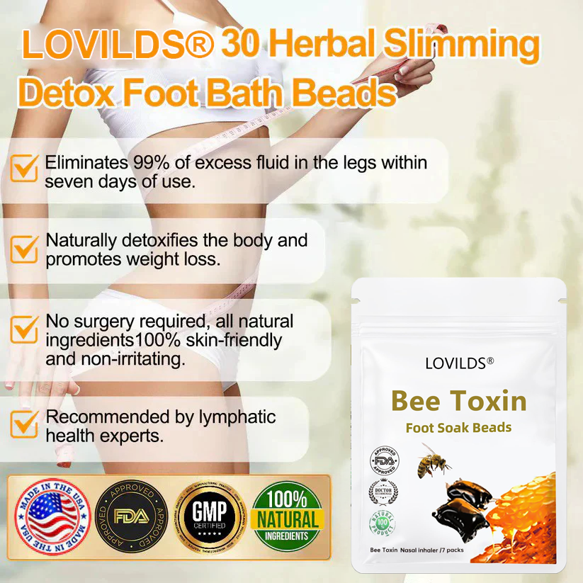 🌿LOVILDS™ Bee Toxin & 30-Herb Detox Foot Soak Beads🌲(𝐋𝐀𝐍𝐀 𝐂𝐞𝐫𝐭𝐢𝐟𝐢𝐜𝐚𝐭𝐢𝐨𝐧,𝗟𝘆𝗺𝗽𝗵𝗮𝘁𝗶𝗰 𝗔𝘀𝘀𝗼𝗰𝗶𝗮𝘁𝗶𝗼𝗻 𝗼𝗳 𝗔𝗺𝗲𝗿𝗶𝗰𝗮)