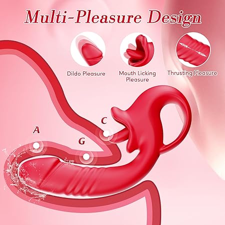 💥Ultimate 2-in-1 Thrusting & Licking Vibrator – Unleash Intense Pleasure & Satisfaction 🍑🌹