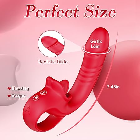 💥Ultimate 2-in-1 Thrusting & Licking Vibrator – Unleash Intense Pleasure & Satisfaction 🍑🌹