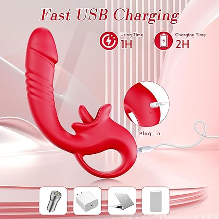 💥Ultimate 2-in-1 Thrusting & Licking Vibrator – Unleash Intense Pleasure & Satisfaction 🍑🌹
