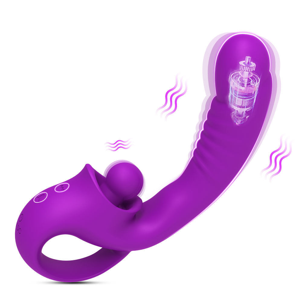 💥Ultimate 2-in-1 Thrusting & Licking Vibrator – Unleash Intense Pleasure & Satisfaction 🍑🌹