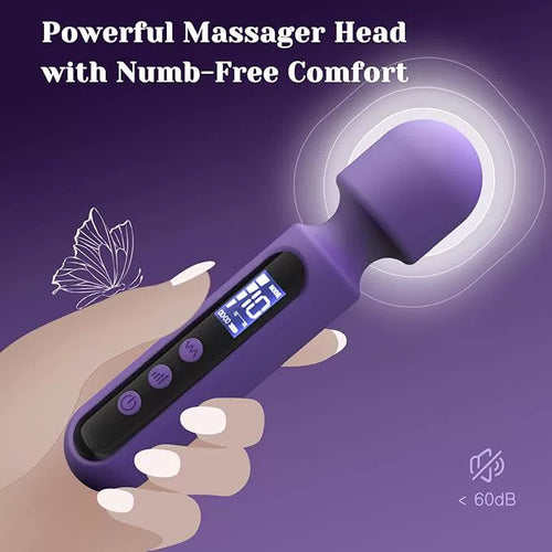 NESLEMY™ Wand Vibrator Kits, Couple Adult Sex Toys with 3 Attachments for Clit, G Spot, Glans, Clitoral Stimulator Vibrating Dildo with LCD Display, 10 Patterns 4 Speeds (Passion Kit)