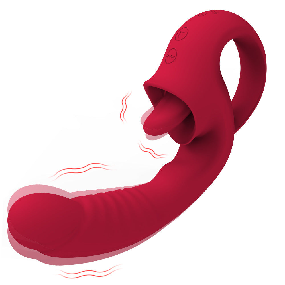 💥Ultimate 2-in-1 Thrusting & Licking Vibrator – Unleash Intense Pleasure & Satisfaction 🍑🌹