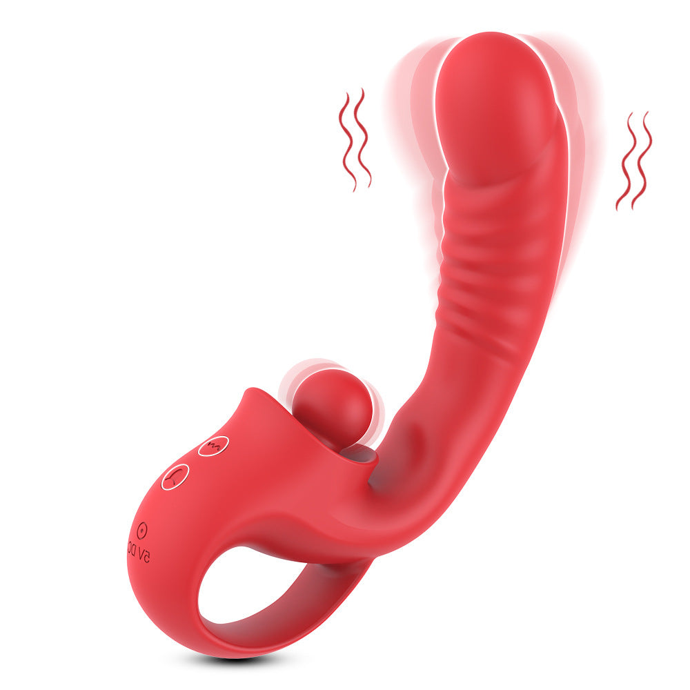 💥Ultimate 2-in-1 Thrusting & Licking Vibrator – Unleash Intense Pleasure & Satisfaction 🍑🌹
